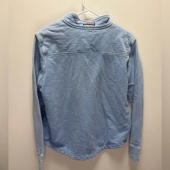 EUC Vineyard Vines Heather Blue 1/4 Zip Long Sleeve Pullover Size M 100% Cotton - Picture 6 of 7